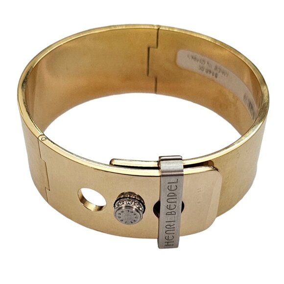 Henri Bendel Signature Gold Tone Hinged Buckle Bracelet L396
